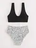 Traje de baño estampado transfronterizo AliExpress 2026 Nuevo traje de baño sexy de dos piezas con tiras estilo europeo y americano para mujer Bikini de alta gama