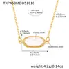 Xinyixinxin Acero Inoxidable Piedra de Cristal Natural Garra Biselada Incrustada Circonita Cuadrada Flor de Cinco Pétalos Conjunto de Collar y Pulsera