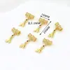Cobre Chapado con Oro Real de 18K que Conserva el Color, Pulsera de Hoja de Tubo de Bambú Hueco Incrustada con Diamantes, Collar, Cuentas Espaciadoras, Accesorios para Joyería DIY