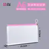 Saco ziplock Jieli pp espessado fosco a4/b5/a5/a6 saco de arquivo saco de arquivo saco com cordão tridimensional à prova d'água
