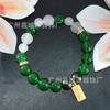 Pulseira de ágata verde transparente de alta qualidade calcedônia natural pulseira de temperamento fofoca fortuna moda fábrica atacado