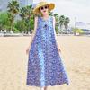 Nuevo Vestido de Algodón Seda para Mujer Verano Francés de Alta Gama Vacaciones Costeras Playa Vestido Largo Elegante Vestido Chaleco sin Mangas