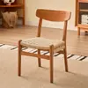 Cadeiras de Jantar Usadas para Uso Doméstico, Mesa e Cadeiras de Jantar em Madeira Maciça, Cadeira de Palha com Encosto, Sensação de Luxo Leve e de Alta Qualidade, Mesa e Cadeiras de Jantar para Sala de Jantar