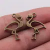 20x24mm 1.5g Multicolor Accesorios de Joyería Retro Populares en Europa y América Lindo Animal Flamenco Colgante