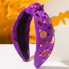 Diadema Nueva de Halloween Transfronteriza para Mujer, Accesorios de Calabaza Fantasma con Perlas Modernos y de Moda, Accesorios para el Cabello de Fiesta Festiva