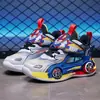 Tênis Infantis de Desenho Animado com Velcro Tênis de Malha Dupla 2026 Outono Sapatos Respiráveis Sapatos de Estudante com Luz