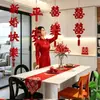 Linterna de Personaje Doble Felicidad 3D Decoración Colgante Set de Decoración para Habitación de Boda Decoración Colgante para Techo de Sala de Estar Boda Sencilla y de Alta Gama