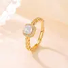 Anel Yiluyin de Prata Esterlina S925 Cubo de Açúcar Pequeno Espiga de Trigo Moissanita para Mulheres, Design de Luxo Leve de Nicho, Anel Versátil para o Dia a Dia