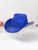 Sombrero de Vaquero Occidental Negro con Flecos de Pedrería de Alta Venta Transfronteriza Estilo Chica Popular Europea y Americana Sombrero para Fiesta y Escenario