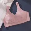 Sujetador de Algodón Puro con Cierre Frontal para Madres, Tallas Grandes, Personas de Mediana Edad y Mayores, Sujetador Transpirable sin Aros tipo Chaleco Push-Up