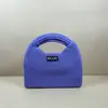 Bolso de Punto con Patrón de Diamantes, Bolso de Mano Tejido Fly-Knit Personalizado para Mujer, Bolso de Mano de Hilo de Invierno, Bolso Portátil, Estilo Nicho Coreano