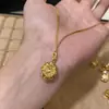 Novo Colar Bauhinia Escovado Italiano da Idade Média Feminino Pingente Girassol Full Diamond Brilhante Corrente de Clavícula Exquisita de Luxo Leve