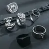Anel Masculino Vintage Desgastado, Anel de Caveira Cruzada Estilo Hip-Hop Streetwear Americano, Fornecedor de Acessórios da Moda