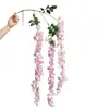 Venta de liquidación: Flores de Glicinia Moradas Redondas de 3 Ramas para Exportación Transfronteriza, Flores Artificiales de Glicinia de Gama Alta para Techos de Salones de Bodas, Flores Falsas al por Mayor