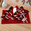 Nuevo mantel individual a cuadros rojos para San Valentín, para fiestas navideñas, restaurantes, decorativo, aislante del calor, posavasos de lino con borde cruzado.