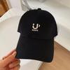 Nueva gorra de béisbol grande de primavera y verano para mujer, letra rosa, ala ancha, visera profunda, para hombre, circunferencia de cabeza grande, casual