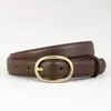 Cinturón de Piel Genuina para Mujer Modelo Nuevo 2026, Hebilla Dorada en Forma de Arco Retro de Moda, Adecuado para Jeans, en Stock
