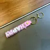 Chaveiro Transparente Versátil Feliz com Pingente de Tira de Couro Pulseira de PVC Acessório de Chaveiro Acessório de Boneca Cordão