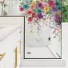 Fun-C137 Flores de Colores Dormitorio Sala de Estar Entrada Fondo de TV Pegatinas de Pared Decorativas Pvc Removible