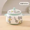 Panela de Sopa Grande Capacidade Pintada à Mão para Uso Doméstico de Uma Pessoa, Panela de Sopa com Duas Alças e Tampa Dupla, Panela de Cozimento Lento Comercial para Cozinha, Recipiente de Óleo