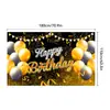 Telón de Fondo de Cumpleaños Nuevo Estilo Transfronterizo Poliéster Accesorios de Fiesta Decoración de Escena con Globos Banner de Cumpleaños Tapiz Colgante