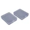 Caja de almacenamiento de plástico transparente para borlas de maquillaje, aplicadores de pestañas, cosméticos, pegatinas y tarjetas