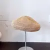 Boina de Tricô Respirável Cor Sólida Estilo Japonês para Mulheres, Chapéu de Artista Elegante Versátil de Verão, Chapéu de Comissário de Voo com Temperamento Casual
