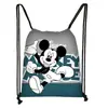 Mochila Nueva de Dibujo con Cordón Estampado Colorido de Mickey Poliéster Gran Capacidad Moderna con Cordón para Niños Venta al por Mayor Caliente