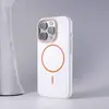 Anel Fino Sução Magnética Adequado para Capa de Celular Apple 16Promax Cor Contrastante Moldura da Lente iPhone15 Capa Protetora Amigável à Pele