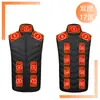 Novo colete térmico inteligente transfronteiriço com 17 zonas de aquecimento, roupa térmica quente de inverno, colete térmico elétrico USB, fornecimento direto do fabricante