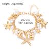 Collar de perlas y conchas de mar transfronterizo europeo y americano para mujer, estilo playero exagerado, cadena de cintura de un solo círculo con concha, accesorios.
