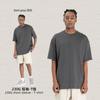 Isla Cai Xiang Ropa para Hombre Estilo Americano Marca de Moda Peso Pesado 230g Color Sólido Manga Corta Hombro Caído Holgada Antibacteriana Algodón Puro Camiseta
