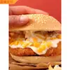 Hamburguesa de Desayuno Calentamiento en Microondas Instantáneo Pierna de Pollo Orleans Hamburguesa Rollo de Pollo Paquete Familiar Comida Congelada Paquete de 8