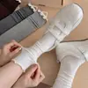26 pares de meias para outono e inverno, retrô, absorventes de suor, respiráveis, meias de cano médio, cor sólida, versáteis, estilo ins, meias largas, meias de cano médio sem costura