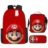 Nueva Mochila Escolar de Dibujos Animados de Mario de Amazon Mochila para Estudiantes de Primaria y Secundaria Mochila Super Mario Juego de Tres Piezas en Stock