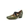 Zapatos Mary Jane de Cuero Retro con Tira Cruzada Estilo Francés Primavera 2026 Cuña de Tacón Oculto Punta Cuadrada Zapatos de Cuero Genuino para Mujer