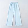 Calça Larga Casual de Cetim Acetato para Mulheres Primavera e Verão Nova Cintura Elástica Solta Casual Reta Drapeada Calças de Seda Gelada