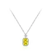 Plata de Ley S925 Lujo Citrino Oliva Zircón Colgante Collar Aretes Elegante Moda Boutique Juego de Joyería para Mujer