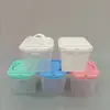 Cubo de plástico redondo cuadrado portátil 2L transparente grado alimenticio PP cubo de yogur 1L cubo de arroz engrosado especificaciones de juguete ordenadas