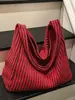 Bolso de Estilo Veraniego 2025 de Aspecto Elegante, Bolso Cubo de Hombro Rayado de Gran Capacidad, Bolso Casual de Mano para el Brazo a la Axila
