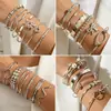 Moda Retro Transfronteriza Europea y Americana Pulseras en Capas Exageradas Geométricas Simples Patrón de Olas Flor Abierta Lisas