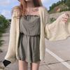 Suéter de Tricô 2026 Primavera e Verão Casaco Fino Feminino Roupa de Proteção Solar Solta Retrô Roupa de Praia Xale Camisa de Ar Condicionado