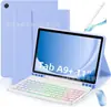 Adecuado para Samsung Taba9Plus Teclado Bluetooth Retroiluminado de Colores y Set de Ratón A11+ Ranura para Lápiz Funda de Cuero Funda S10Lite