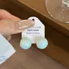 Brincos Geométricos Esmaltados de Cor Mista Novo Estilo, Frescos e Simples, Esquema de Cores Suave em Creme, Visual Natural para o Dia a Dia, Brincos Pequenos de Alta Qualidade