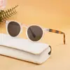 Gafas de Sol Redondas de Moda Europea y Americana 2026 para Mujer, Sencillas de Propionato con Patillas Versátiles para Protección Solar para Mujer Transfronterizas