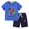Camiseta Infantil 2026 Verão Nova Roupa Infantil de Comércio Exterior Estilo Ins Coreano Algodão Manga Curta e Shorts Conjunto de Duas Peças Infantil