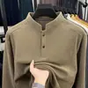 Nuevo Modelo 2025 Camiseta Térmica de Doble Cara para Hombre Cuello Alto Manga Larga Otoño Invierno Ajuste Delgado Casual de Negocios Sudadera