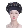 Gorro de Dormir Estampado Transfronterizo Elástico de Ala Ancha Redondo de Satén Cuidado de la Belleza Gorro Pullover Popular en Europa y América Gorro de Satén para el Cuidado del Cabello