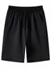 Shorts Casuais de Verão Masculinos, Shorts Outerwear de Cor Sólida, Shorts Masculinos da Moda Cinco Pontos, Calças Pretas Elásticas Slim-Fit