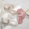 Conjunto de Cuello Cruzado Cálido de Oso Lindo para Mujer Bufanda de Piel de Conejo Sintética para Hombres y Mujeres Invierno Espesado Felpa Suave Bufanda